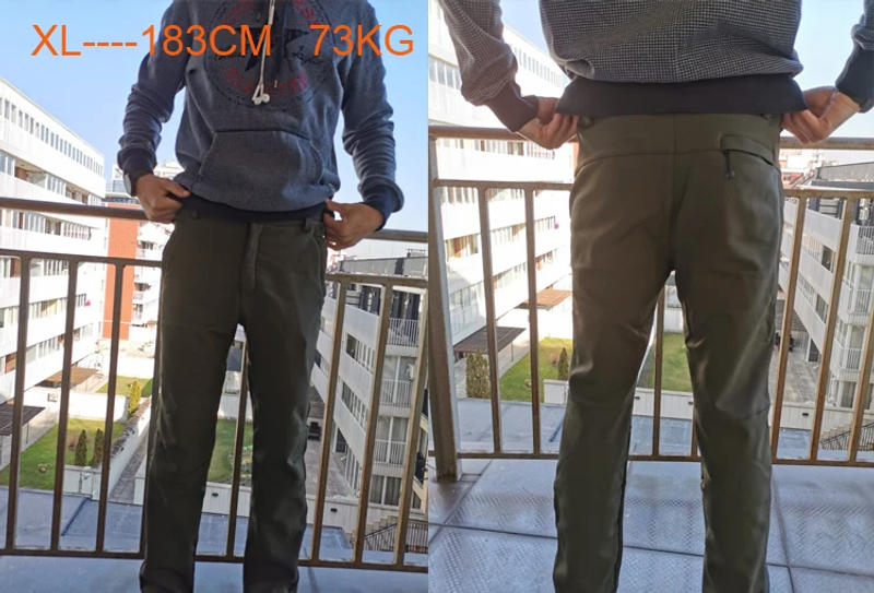 Description Picture 4 of itemWarm Winter Men Soft Shell Pants Camping&Hiking Travel Waterproof Outdoor Pant Fleece Windproof Skiing Trousers