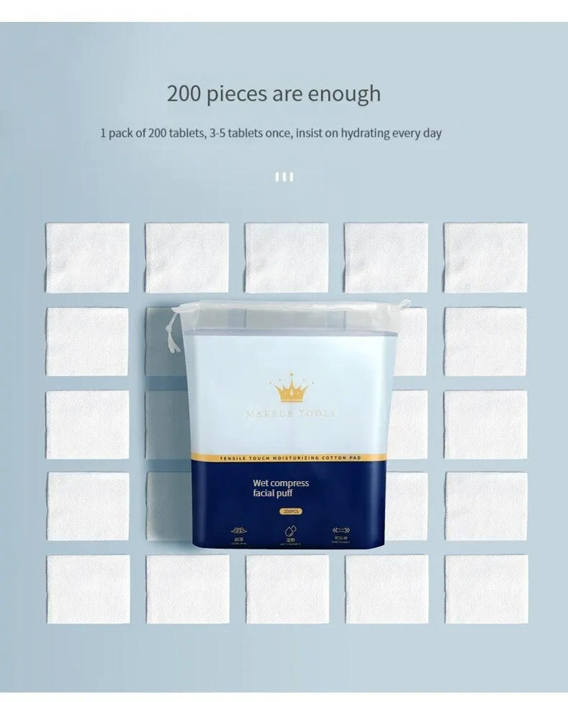 Description Picture 5 of item200PCS Wet Cotton Stretch Disposable Water Saving Cotton Pad Portable Makeup Removal Cotton Piece Breathable Facial Mask Paper