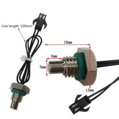 Wall Mounted Tube Clamp Type NTC Temperature Probe for Head Thread Line Length 150mm SM-2Y High Accuracy