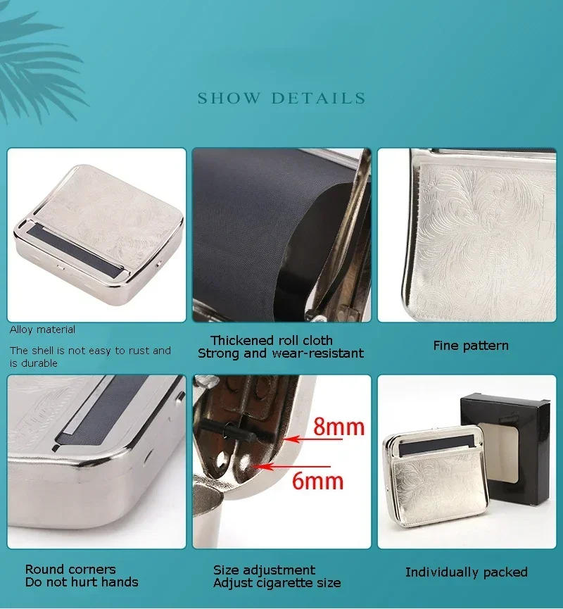 Description Picture 6 of itemMERCURY Portable 70/78/110mm Rolling Cigarette Machine Metal Tobacco Storage Case Suit for Roller Paper Smoking Pipe Accessories
