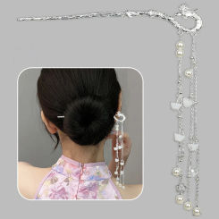 Chinese Style Peacock Long Tassel Chopsticks Hairpins Hair Clips Sticks Thailand Bridal Wedding Party Hair Jewelry Accessories