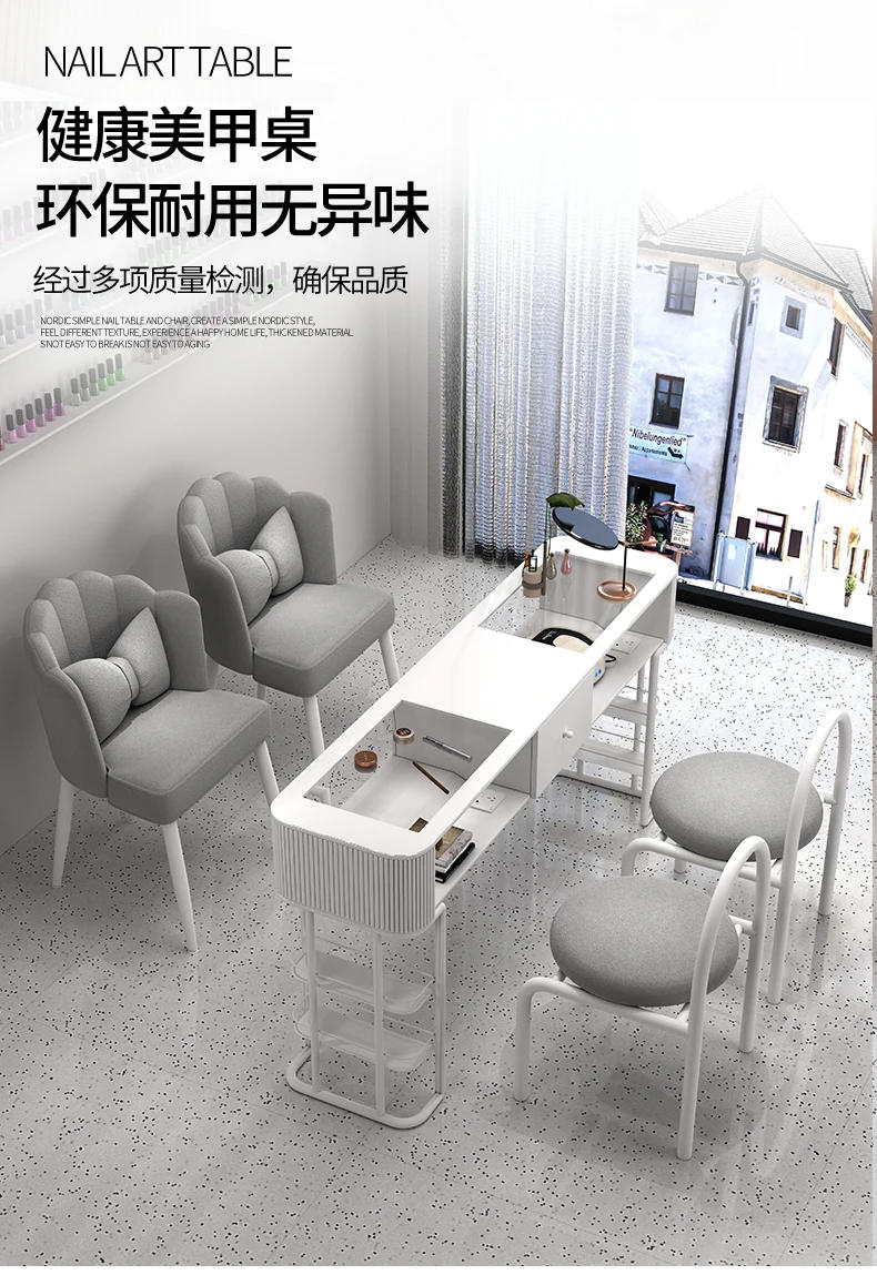 Description Picture 6 of itemAccessories Desk Nail Table Folding Workstation Reception Designer Nail Table Salon Barbershop Tavolo Per Unghie Furniture