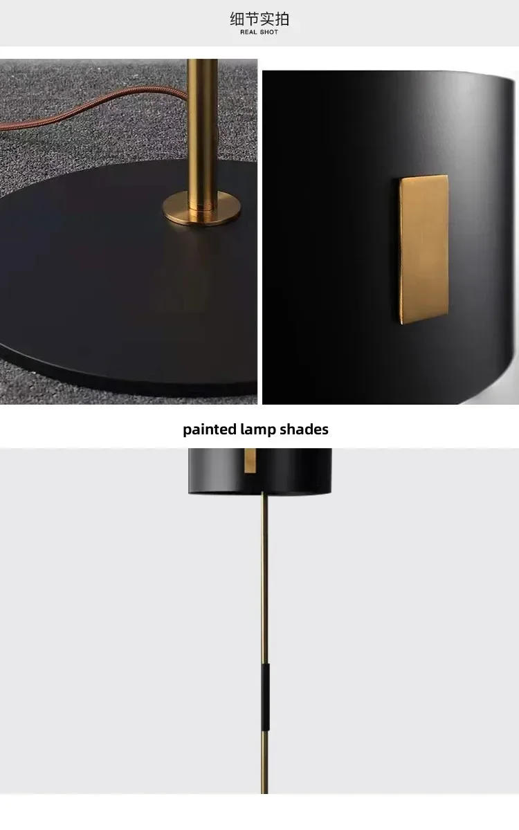 Description Picture 6 of itempie italiana para sala de estudiolámpara de lectura de metal negroVestíbulo Led interior iluminación торшерمصباح ارضي플로어 램프