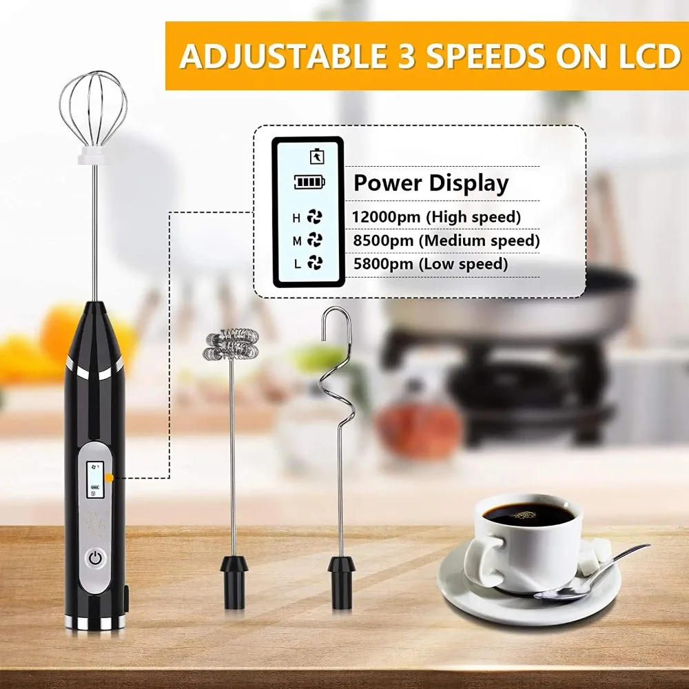 Description Picture 3 of itemProfessional Mini Handheld Foam Maker Automatic Milk Frother for Coffee Milk