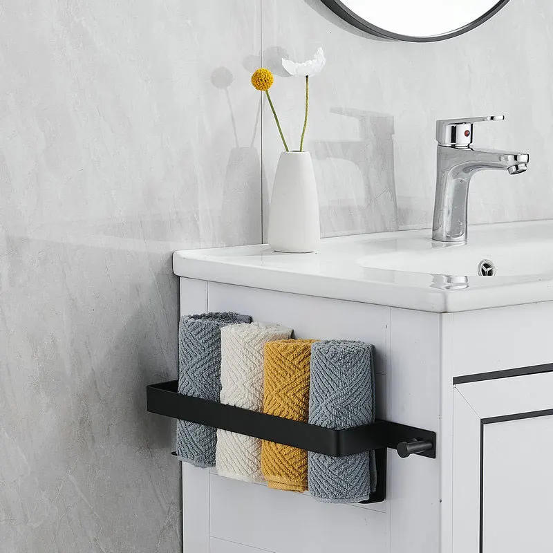Description Picture 3 of item1PC Wall Mounted Bathroom Guest Towel Rack with Hook, Towel Storage Shelf for Bathroom Vanity, Neat and Tidy Organizer Stand for