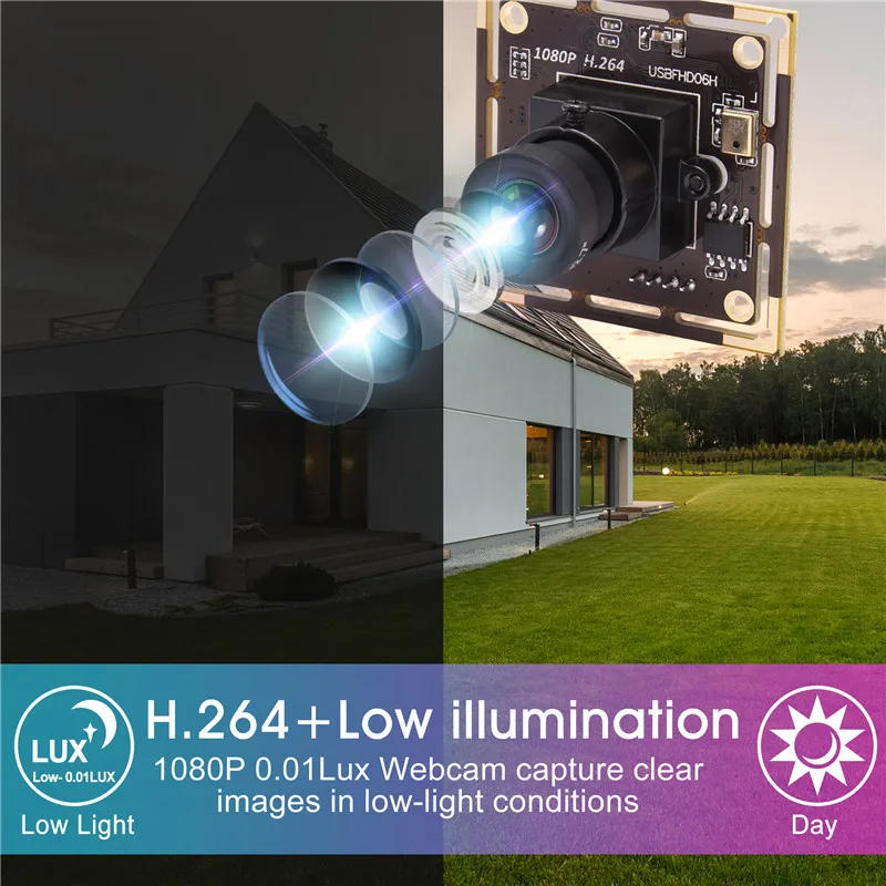 Description Picture 5 of itemELP 2megapixel low illumination 0.01 lux plug and play free driver UVC usb camera module with microphone