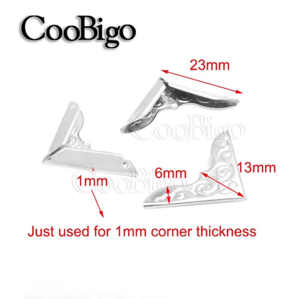 Description Picture 4 of item50pcs Metal Book Corner Protectors Scrapbook Albums Menus Folders Corners Scrapbooking DIY Craft Accessories Vintage