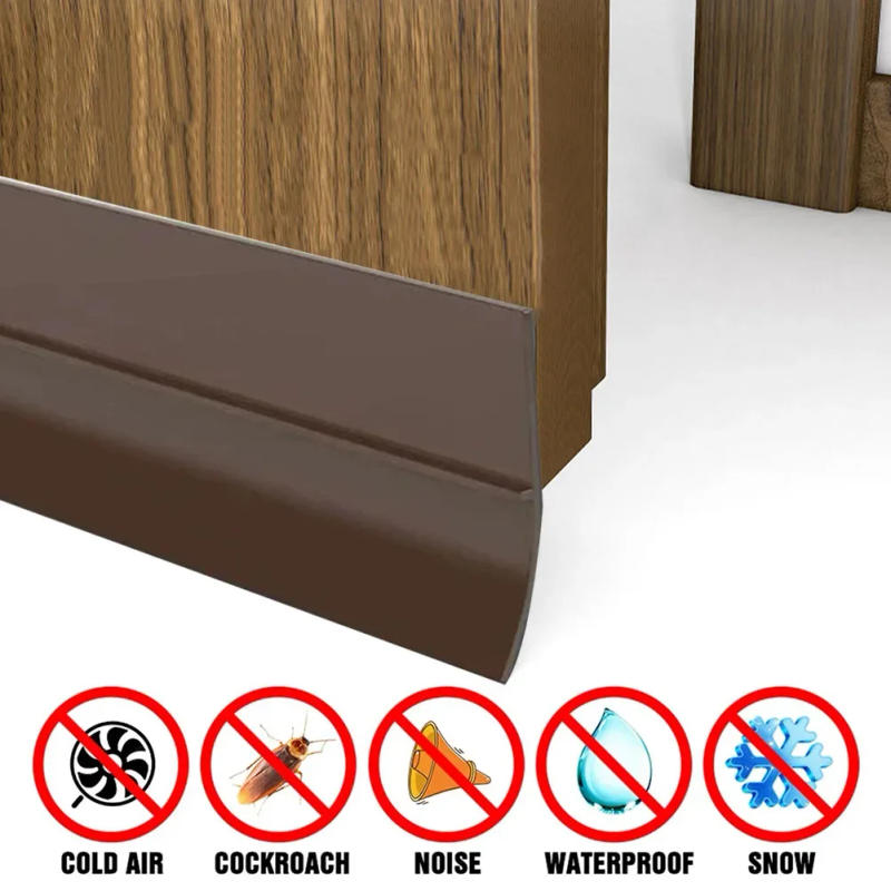 Description Picture 2 of item1M PVC Floor Threshold Seam Edge Trim Sealing Strip Self-adhesive Door Bottom Anti-collision Rubber Strip Protective Carpet Mat