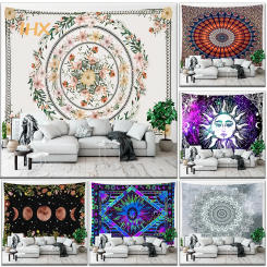 Mandala Tapestry Wall Hanging Bohemia Hippie Room Decor Witchcraft Supplies Tapestry Bedroom Ceiling Home Aesthetic Decoration
