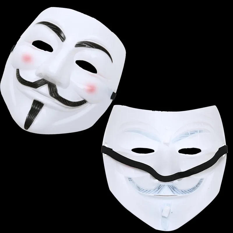 Description Picture 3 of itemMovie Cosplay V for Vendetta Hacker Mask Anonymous Guy Fawkes Halloween Christmas Party Gift for Adult Kids Film Theme Mask