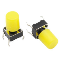 100pcs/lot Yellow Plastic Cap Hat G62 for 6*6mm Tactile Push Button Switch Lid Cover