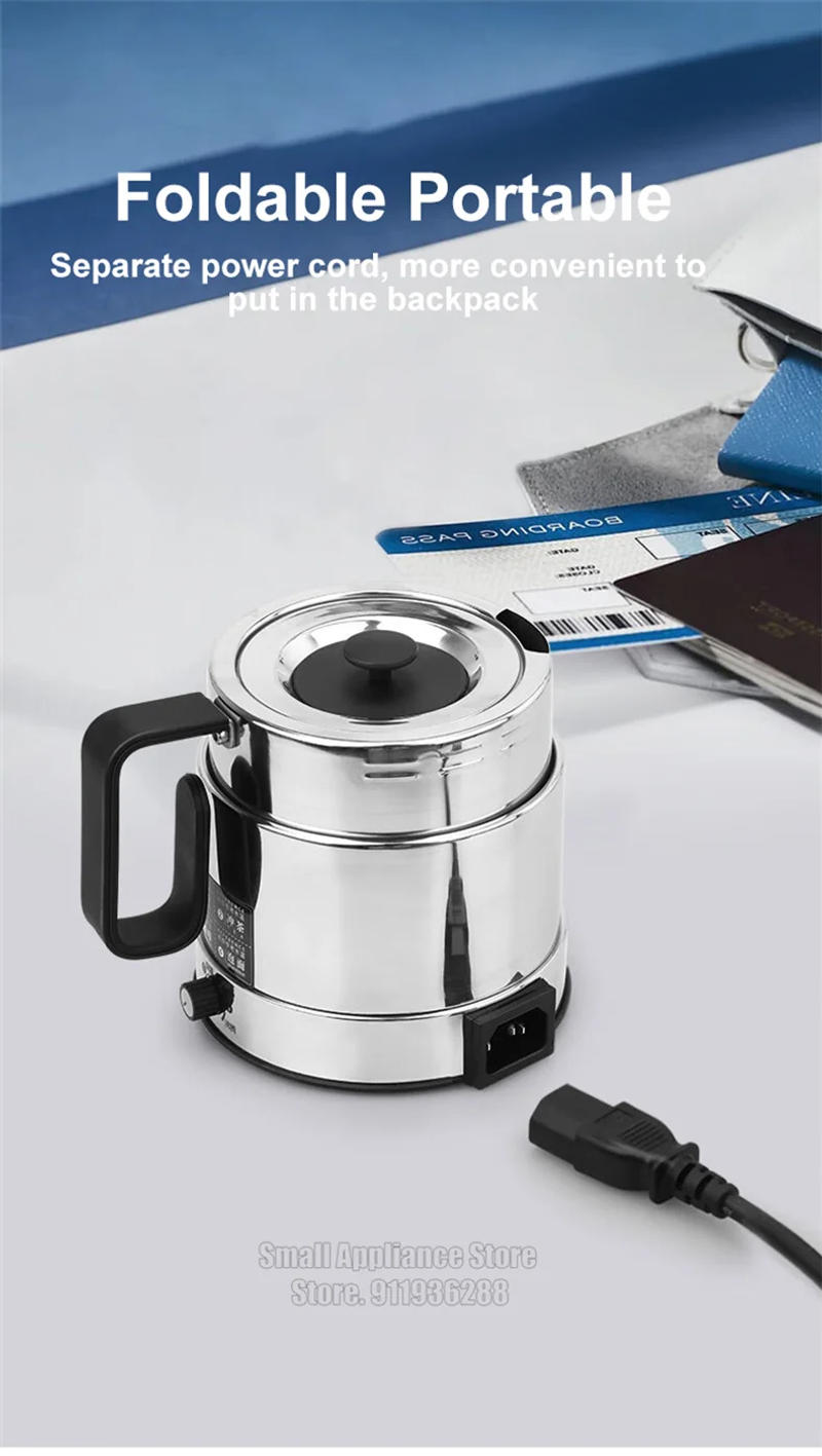 Description Picture 5 of itemNathome Folding Electric Kettle 550ML Capacity Stainless Steel Kettle Mini Portable Household Kitchen Appliances 110V-240V
