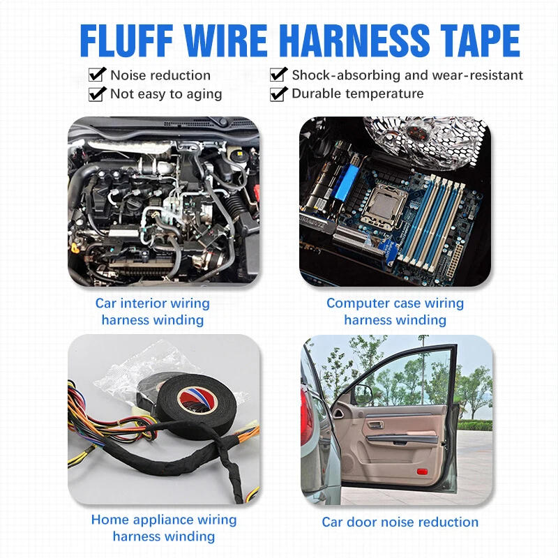 Description Picture 6 of item15meters Electrical Tape Heat-resistant Adhesive Cloth Tape For Cable Car Harness Wiring Loom Width 9/15/19/25/32MM Dropshipping