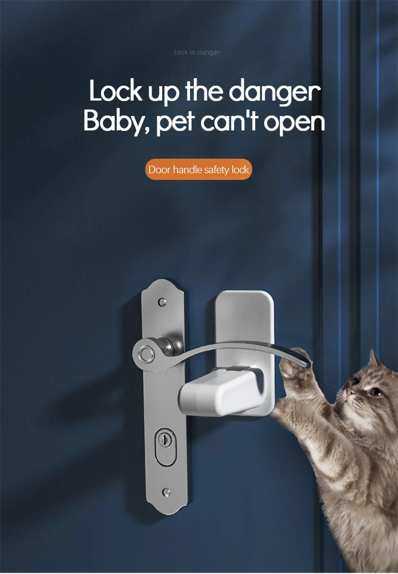 Description Picture 2 of item1pcs Door handle safety lock  latest Oven Lock with New Design for Child safety lock Anti-opening door fixed lock Sliding window