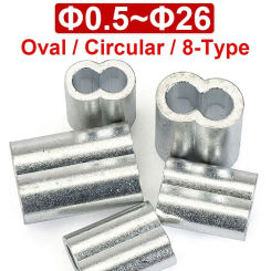 10-50Pcs 8-Shape M1 to M12 Crimp Sleeve Fixing Clip Hardware Cable Clip Double Hole Aluminum Wire Ferrules Steel Wire Rope