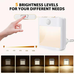 EU US UK AU Plug PIR Night Light LED 1.6W 100-240V Dimmable Sleep Light Night Light Bulb Warm White 2700K Walk Sensitive Light