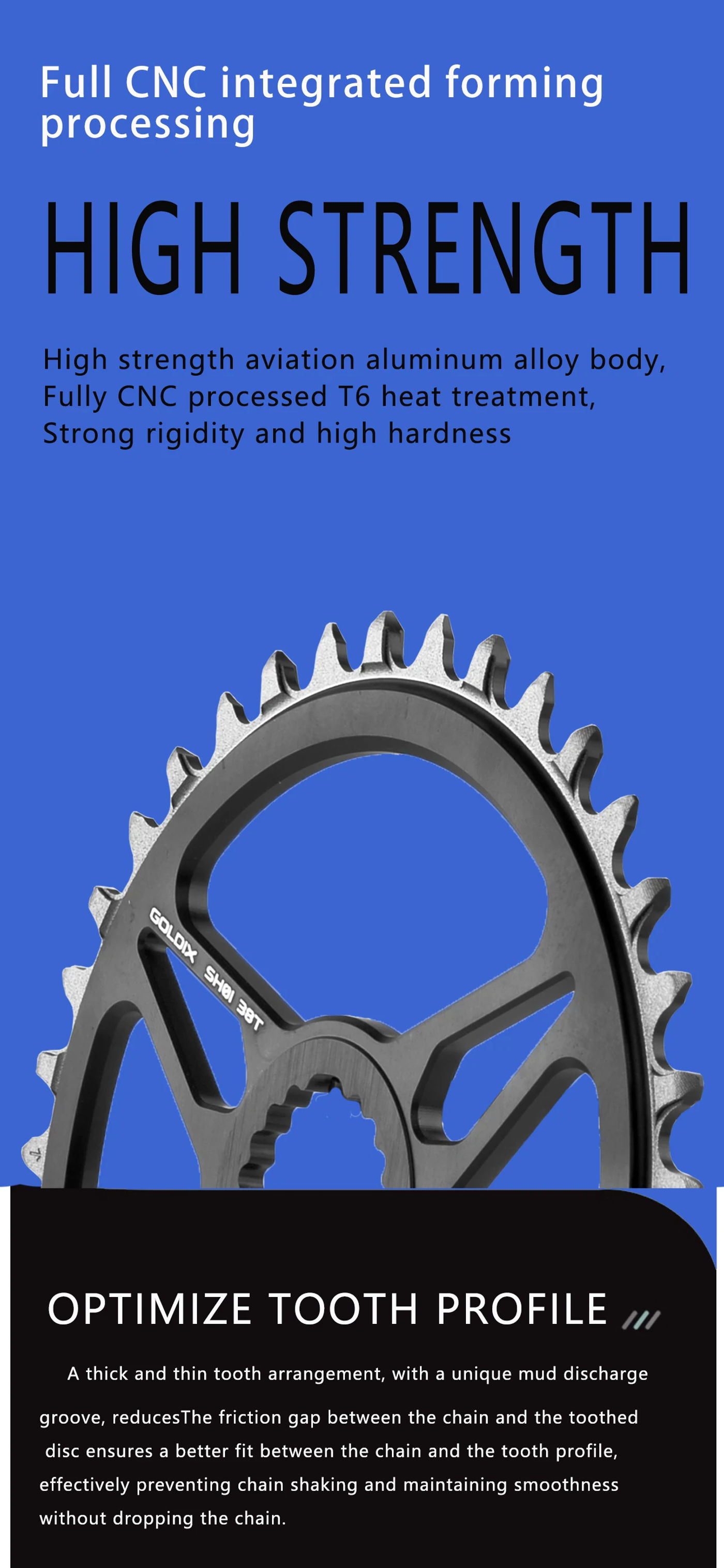 Description Picture 6 of itemGOLDIX Bicycle Chainring for Shimano Deore XT M7100 M8100 M9100 12S Mountain Bike Crankset Wide Narrow Aluminum Alloy Sprocket