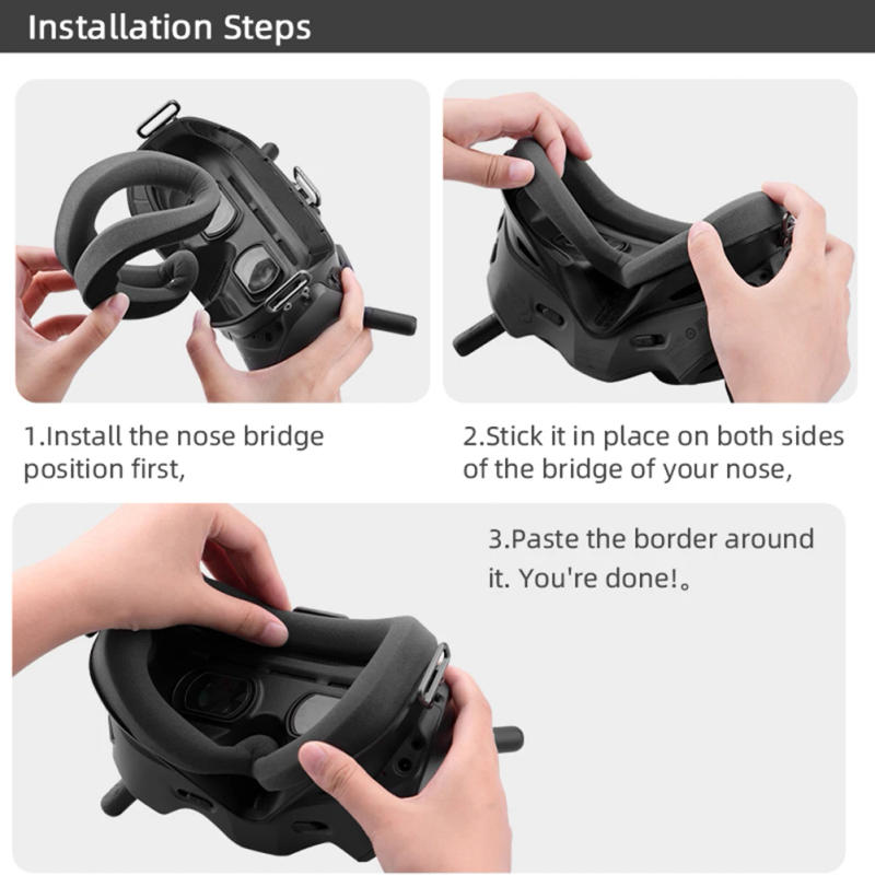 Description Picture 6 of itemFor DJI FPV Goggles V2 Sponge Foam Pad for DJI FPV V2 Glasses Prevent Light Leakage Allergy-Resistant Eyeglasses Replacement Kit