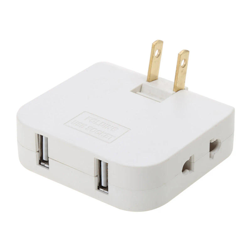 Description Picture 2 of item180 Degree Extension Plug USB Adapter 2-prong Socket Converter US Plug 1 to 3/4 Ways Power Socket Durable
