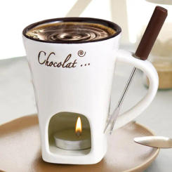 Fondue Mug Set Personal Mini Fondue Pots Chocolate Cheese Ice Cream Fondue Maker Kit Individual Butter Melter Cup
