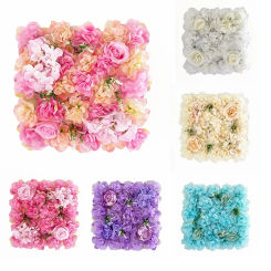 Artificial Flowers Wall Panel Faux Roses Flower Backdrop Wall for Party Wedding Bridal Shower Outdoor Decoration