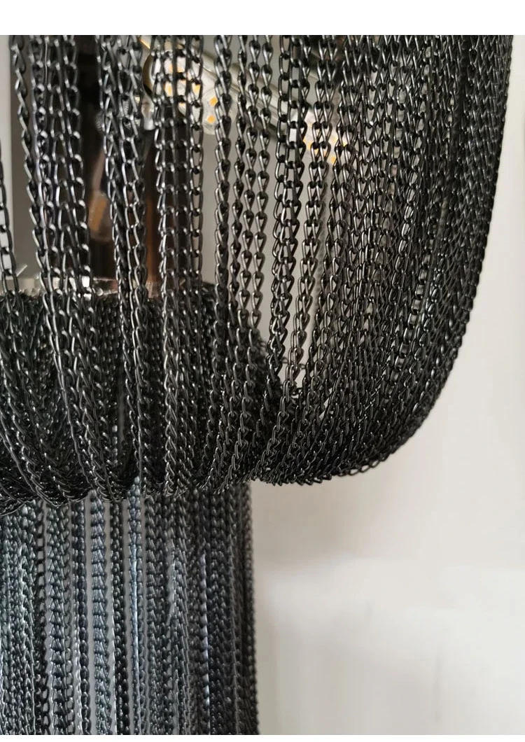 Description Picture 2 of itemLong Aluminum Chain Sconce For Aisle LOFT Mirror Bedroom TV Wall Lamp LED Lighting Gold Silver Italian Vanity Decoration