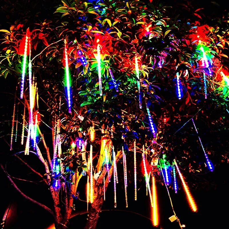 Description Picture 4 of item32/16 Tubes Outdoor Halloween Holiday Garden Street Fairy String Light LED Meteor Shower Lights for Party Christmas Decorations
