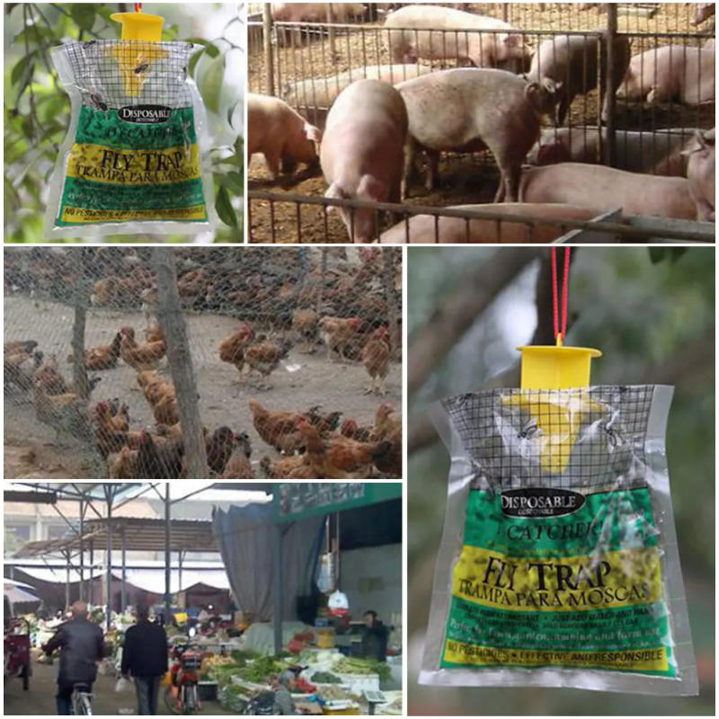 Description Picture 6 of itemHanging Fly Catcher Bag Disposable Fly Trap Catcher Bag Mosquito Trap Catcher Fly Wasp Insect Bug Killer for Outdoor Garden Farm