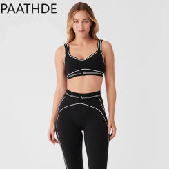 2024 Women's Yoga Fitness Outdoor Running Set Tight Height Waist Seamless Pants Training Underwear Vest Two-piece Set