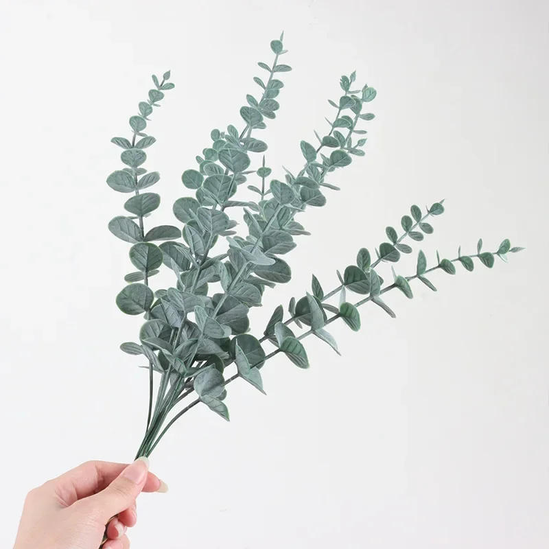 Description Picture 3 of item10pc 38CM Artificial Plants Eucalyptus Leaves Green Leaf Branches Flowers Wreath DIY Bouquet Centerpiece Wedding Home Decoration