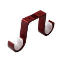 2Pcs Double Curtain Rod Brackets Holders Pole Support Ceiling Installation for Window Curtain Drapery Hardware Holder