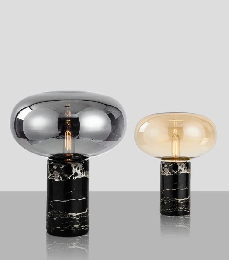 Description Picture 5 of itemPostmodern Minimalis Table Lamps Luxury Glass Ball Lampshade Marble Luminaria Bedroom Parlor Study Home Decoration Light Fixture