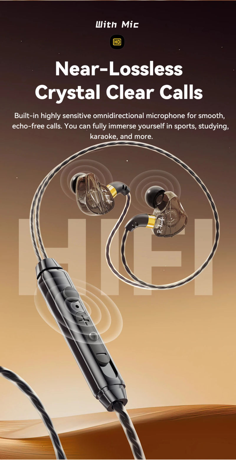 Description Picture 6 of itemEssager 3.5mm Wired Headphones In Ear Type C Wired HiFi Headset Bass Stereo Sport Game Music Noice Cancelling Earbuds With Mic