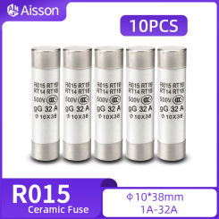 10Pcs 10*38 Fast Blow Ceramic Fuse 10x38mm 500V 1A 2A 3A 4A 5A 6A 8A 10A 16A 20A 25A 32A RO15 R015 RT19 RT14 RT18