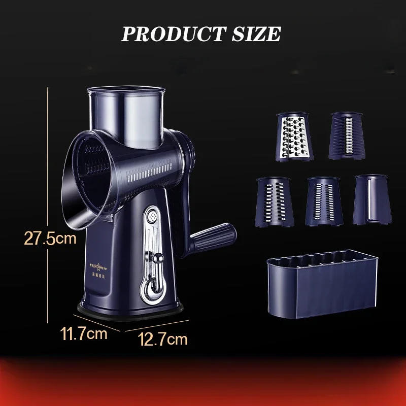 Description Picture 6 of itemVegetable Slicer Cutter Manual Drum Grater Multifunction Rotary Cheese Grater Kitchen Veggie Chopper Food Shredder Meat Grinder