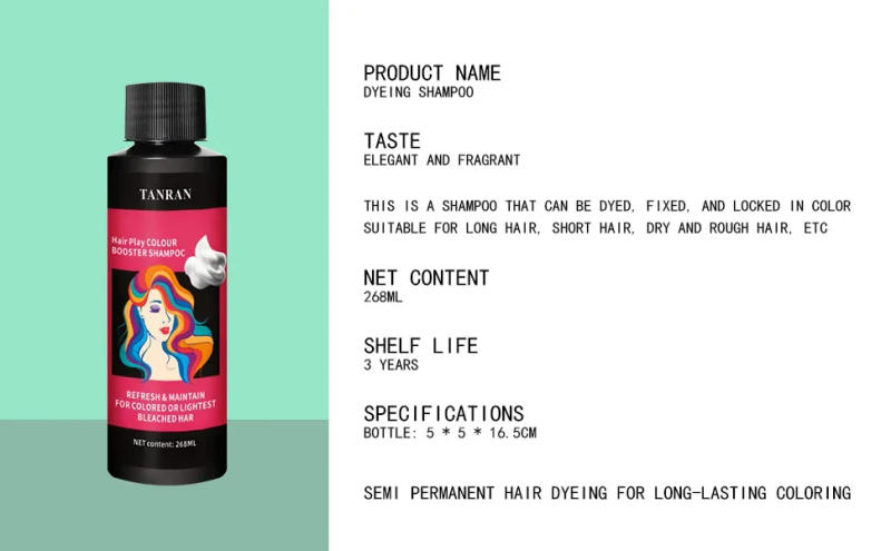 Description Picture 4 of item268ML Smoke Gray Blue Color Locking and Supplementing Hair Conditioner Hair Play Color Booster Shampoo Silver White Hair Dye