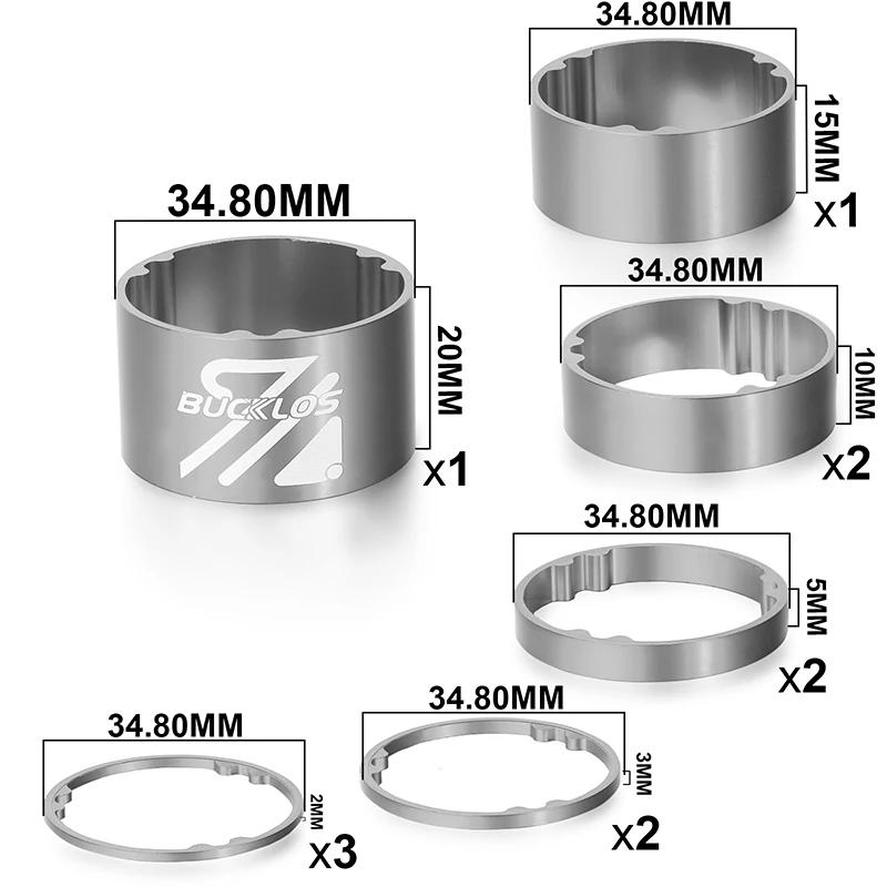 Description Picture 4 of item11pcs BUCKLOS Bicycle Aluminum Alloy Washer 1-1/8'' Stem Fork Spacers 2/3/5/10/15/20mm Road MTB Headset Spacer Bike Accessories