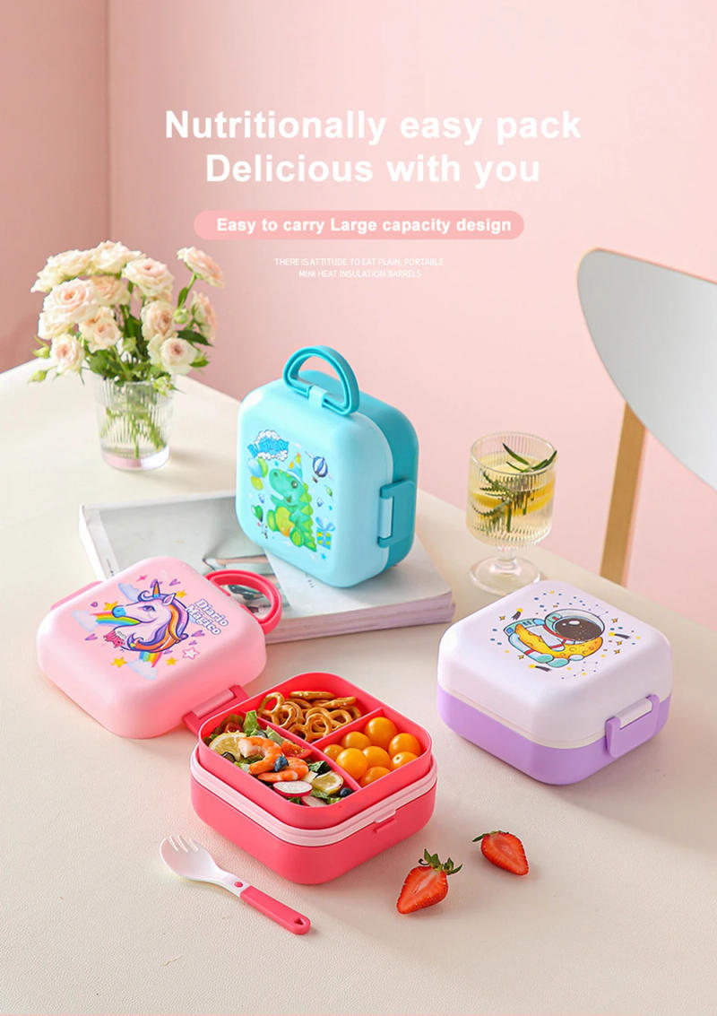 Description Picture 2 of itemUnicorn Kids Lunch Box For Girls 2 layers Leakproof Children Bento Box Sandwich Fruit Food Storage Containers For School Picnic