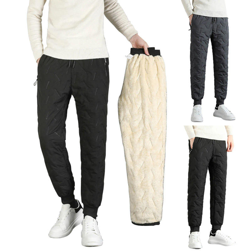 Description Picture 2 of itemPants Men Trousers Male Casual Warm Trouser Plush Solid Pencil Trousers Thickened Pocket Drawstring Trousers Clothing For Boys