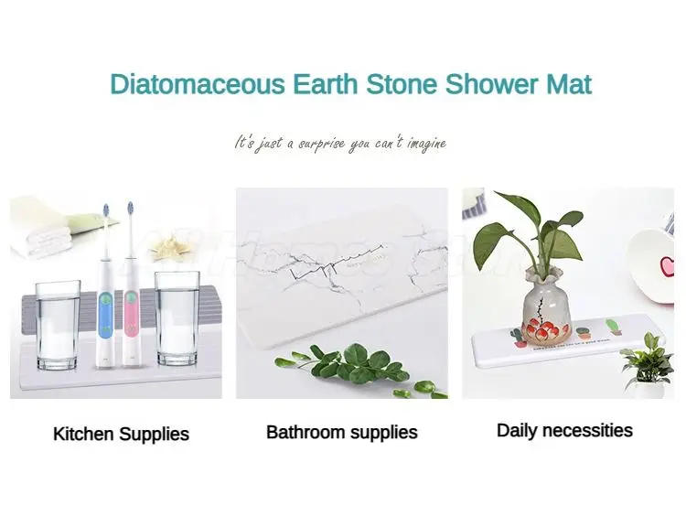Description Picture 2 of itemStone Bath Mat for Bathroom Stone Shower Mat Diatomaceous Earth Mat Non-Slip Super Absorbent Quick Drying Mats Diatomaceous Mats