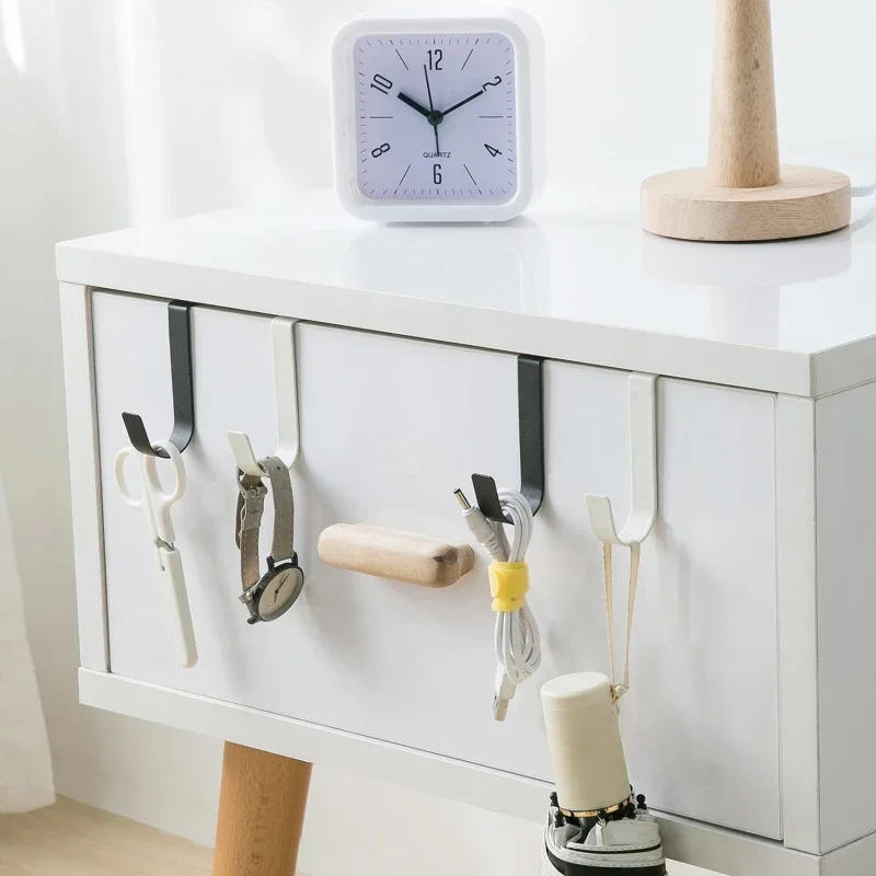 Description Picture 3 of item2PCS Metal Hooks Kitchen Cabinet Door Back Hook Bathroom Hanging Rack Clothes Hat Towel Hanger Storage Hook Office Accessories