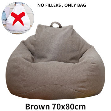 Lazy Sofas Cover Chair Covers Without Filler Linen Cloth Lounger Seat Bean Bag Pouf Puff Couch Cover for Home Garden Living Room