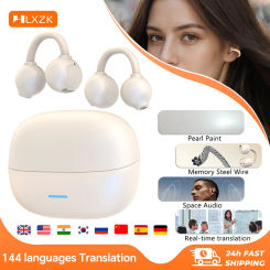OWS Ear Clip Translation Headphones Pearl Paint Fashion Earphone with Breathing Light Support 144 Languages Real Time Translator