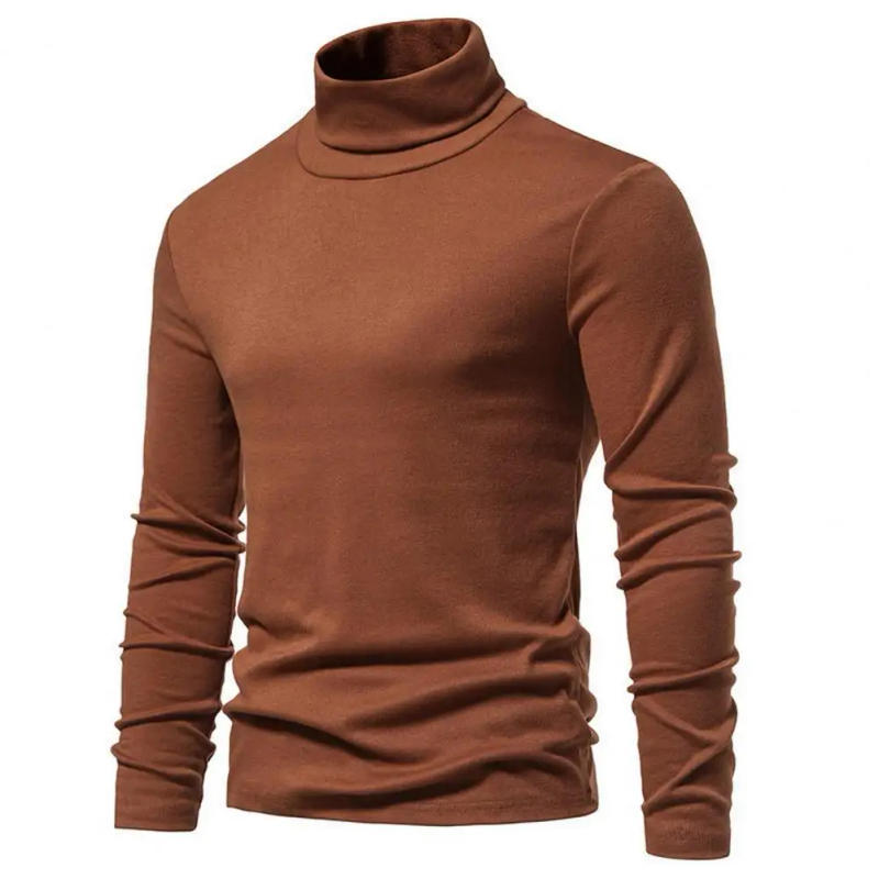 Description Picture 3 of itemMen Bottom Top Autumn Winter High Collar Neck Protection Long Sleeve Elastic Pullover Thick Warm Men Bottoming Top Sweatshirt
