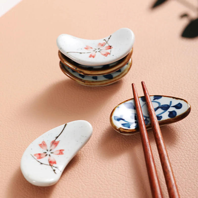 Description Picture 2 of itemCrescent Ceramic Chopstick Holder Chopsticks Rest Japanese Chopsticks Pillow Spoon Fork Stand Dining Table Accessories Supplies