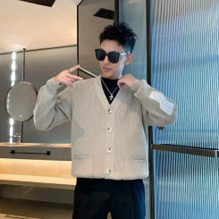 Men's Knitted Cardigan Jacket Autumn Winter Japanese Style V-neck Sweater Loose Fit Casual Long Sleeve Top New Arrival