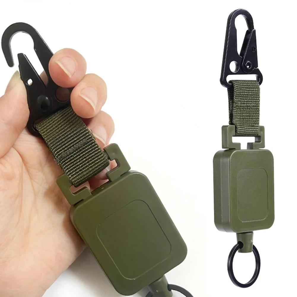 Description Picture 3 of item60cm High Quality Steel Wire Retractable Badge Reels Multi-purpose Tactical Backpack Hooks Outdoor Fishing Climbing Accessories