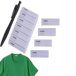 200Pcs White Washable Iron-on Name Labels Fabric Handmade Labels for Clothes With Pen Garment Tags DIY Sewing Accessories