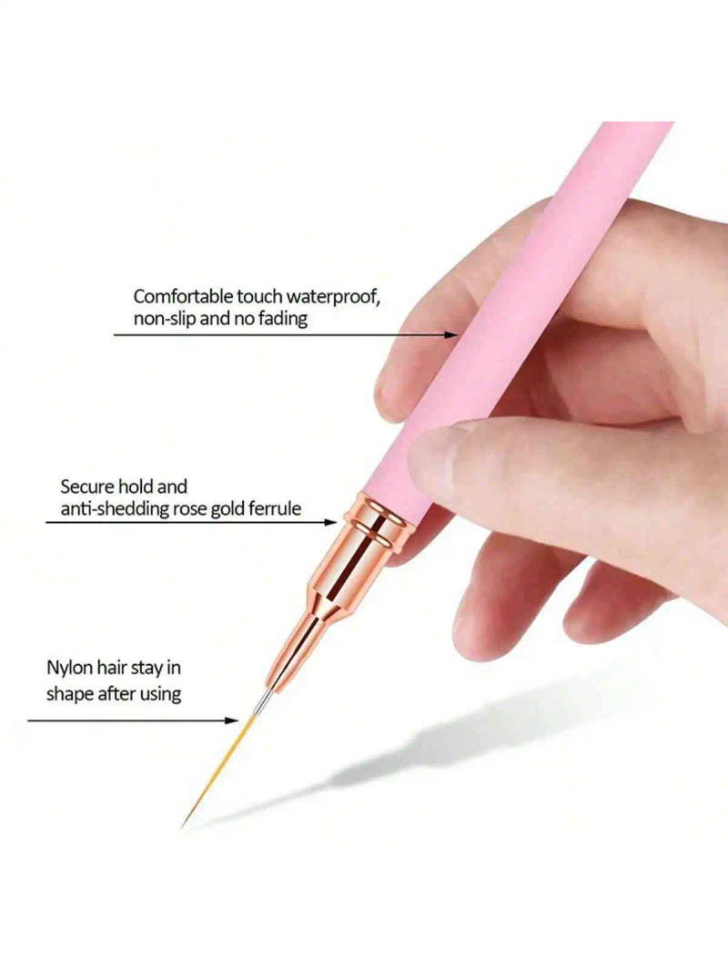 Description Picture 4 of item5Pcs/Set Nail Art Liner Brushes Set Elongated Lines Striping Drawing UV Gel Painting Nail Design Pen Professional Manicure Tool