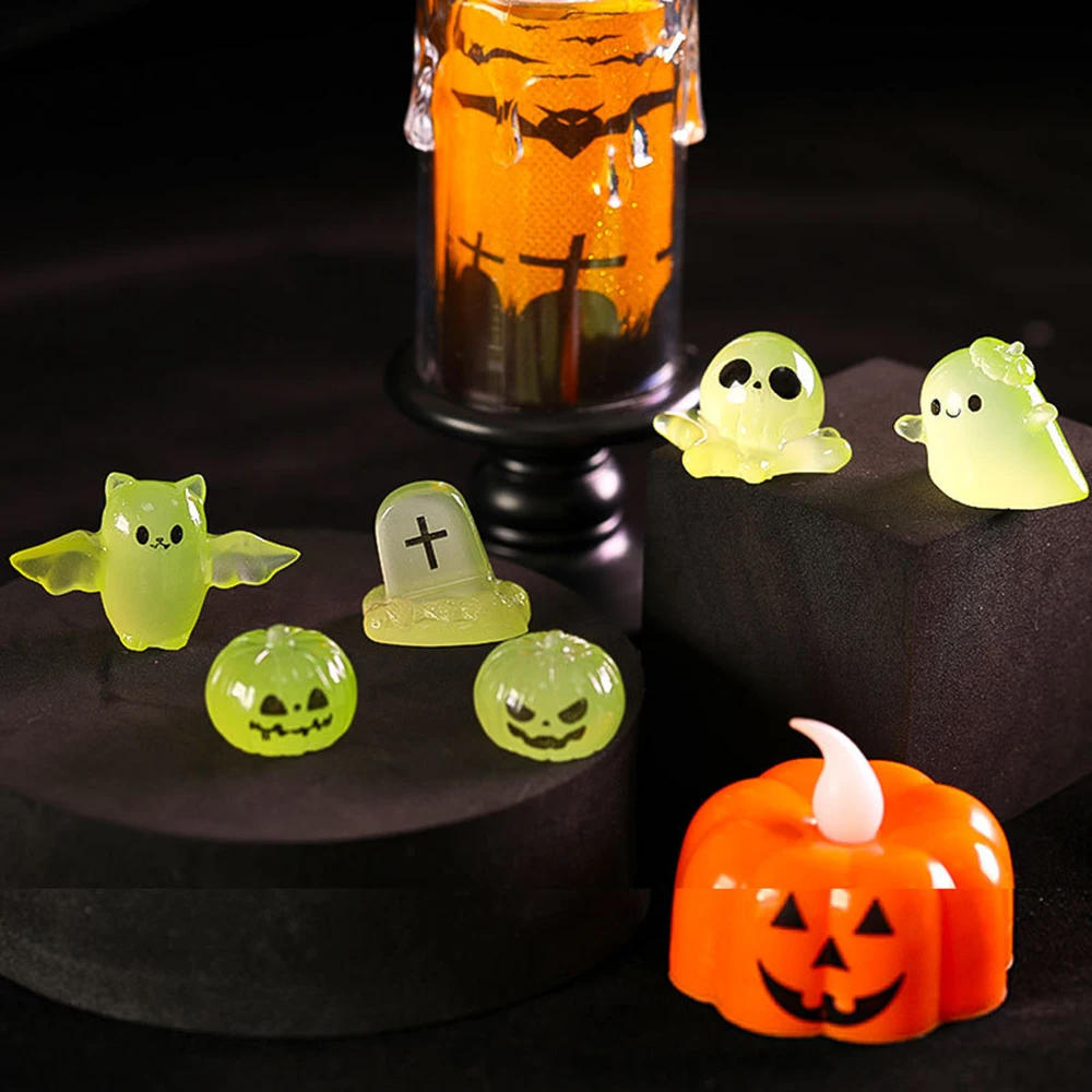 Description Picture 3 of itemLuminous Micro Landscape Halloween Pumpkin Ghost Ornaments DIY Kit Resin Decoration Outdoor Patio Lawn Yard Garden Accessories